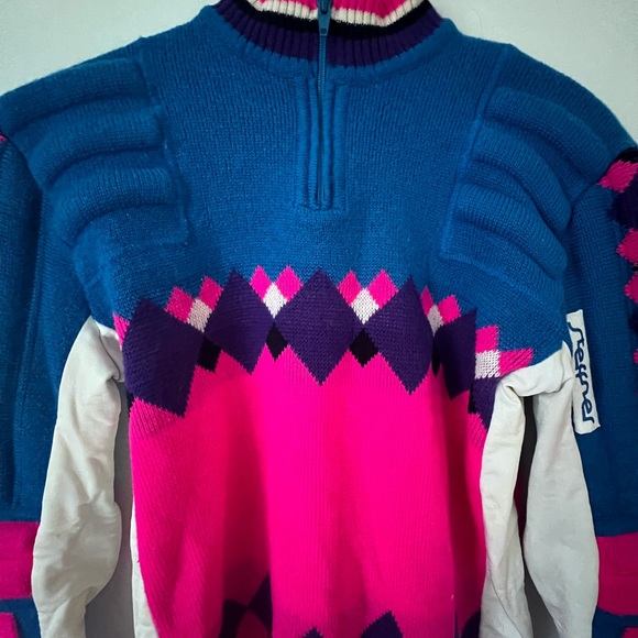 Neon Retro Steffner Wool Ski Sweater - Vintage Luxury Ski Brand - Picture 2 of 8